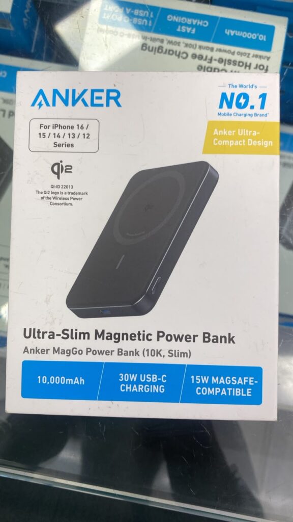 Anker Zolo Magnetic Power Bank 10000mAh, Built-In USB-C Cable and Stand